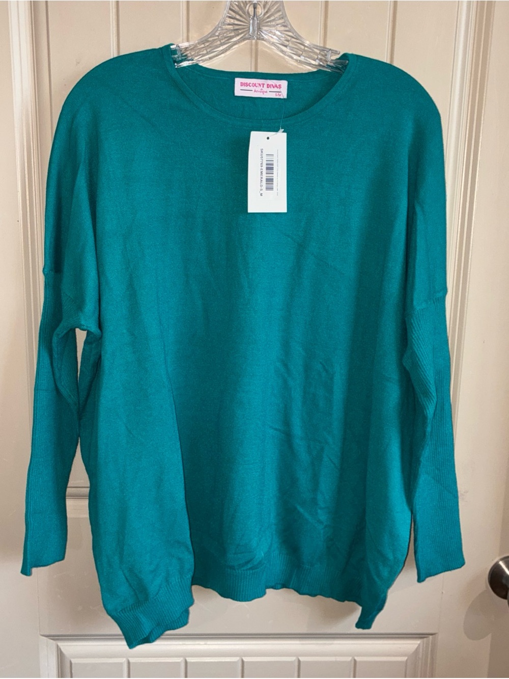 Discount Divas Teal Crewneck Sweater - Women's Lightweight Knit